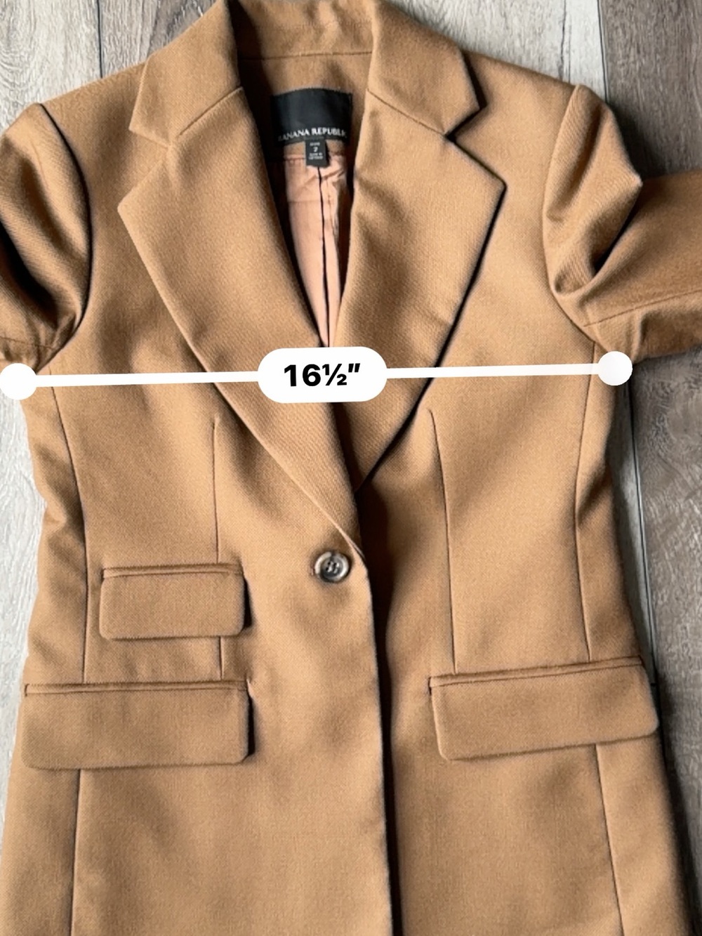 Banana Republic- Lido 100% Wool Classic Camel Blazer with Tan Lining - Picture 8 of 10